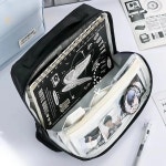 용량 케이스 다중 구획 휴대용 펜 가방 다층 높은 미적 보관 학교 1. Black : 에이치에스라이프몰33