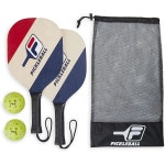 FILA 피클볼 패들 2개 세트 - 피클볼 라켓 2개, 야외 피클볼 볼 2개, 피클볼 라켓 게임 장비 메쉬 백 포함 : Go-Ahead