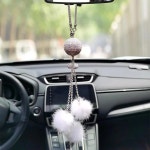 크리스탈 자동차 행잉 장식 인테리어 디자인 백미러 럭키 백팩 1. Light Purple Lucky R : 에이치에스라이프몰41호점