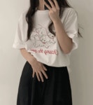 하이퍼피 강아지 프린팅 루즈핏 여름 반팔 티셔츠 3colors : BY D:OU