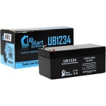 제우스 PC3.412F1 배터리 교체 교체용 UB1234 범용 밀봉 납산 배터리12V 3.4Ah 3400mAh F1 단자 AGM SLA F1에서 F2 어댑터 2개 포함... 