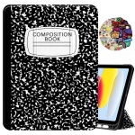 2025, 10세대 케이스 2022, 아이패드 10.9인치 펜슬 홀더 자동 슬립/웨이크 커버 여성 여아용 귀여운 컴포지션 노트북 : 제이코44500