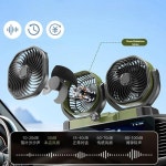Hipacool 자동차 듀얼 헤드 선풍기 차량 냉각 선풍기 2 풍속 360 ° 회전 가능 USB 담배 라이터 선풍기 여름 쿨러 5V 12V 24V : H and Y