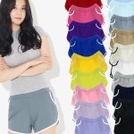 여성 비비드 칼라 여름 홈웨어 데일리 숏 돌팬 팬츠 : 팔도유니온