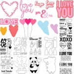 해피 발렌타인 데이 금속 절단 클리어 스탬프 다이 컷 스텐실 장식 스크랩북 공예 템플릿 1. H8882 : 블루25호점