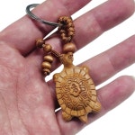 거북이 원목 열쇠고리 액막이 사업 번창 1피스 5cm 장식 고리 행운 장수 우드 부적 : 올데이마트4u