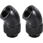 uxcell 남녀 익스텐더 피팅 G1/4 x 30mm, 45° 회전식 수냉식 시스템 블랙 2pcs : 하다고 4호