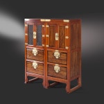 미송 창문살 자반 2단 수납장 서랍장 원목가구 : 마루엔개비