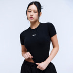미학 실버 로고 크롭 티셔츠 BLACK 운동복 짐웨어 : 미학 MIHAK