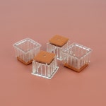 나무의자다리캡4p 가구사각발마개 투명바닥보호커버(21mm) : hoonies
