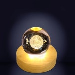 크리스탈 자료 밤 빛 라운드 사각형 유리 나무 장식 작은 램프 기본 : 에이치에스라이프몰36