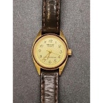 Sharp Ladies Petite 라운드 골드 Tone 블랙 가죽 Band 아날로그 시계 [세금포함] [정품] 333305 패션시계 손목시계 명품시계 2806613... 
