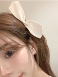 러블리 리본핀 공주 반리보 헤어핀 포인트삔 리본삔 블랙 화이트 2P 헤어집게핀 : 유아마켓9