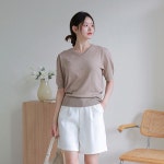 [최초가 89,000원][르포엠]린넨 블렌드 셀린 브이넥 퍼프니트 4종세트 : 르포엠 퀸즈