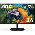 AOC 24B2H2 24인치 프레임리스 IPS 모니터 FHD 1920x1080 100Hz 106 sRGB 가정 사무실용 HDMI x2 로우 블루 모드 VESA 호환 블랙... 