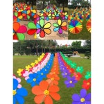 줄 바람개비 가랜드 5개 감성 야외 축제 와이어 유치원 꽃축제 장식용 : 호호마켓25