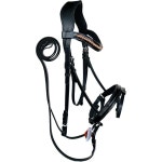 브라운밴드에 구리 그늘석이 있는 블랙 가죽 마장마술 브릴레 : 엠제이컴퍼니2C