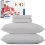 퀸 사이즈 - 1000 스레드 카운트 퀸 침대용 PC 면 시트 4개, 부드럽고 시원한 엑스트라 롱 스테이플 럭셔 California King : 청담스타일2호