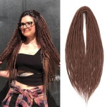 위그니 24인치 더블 엔드 드레드락 익스텐션 스트레이트 합성 드레드락 익스텐션 10 가닥 드레드 여성 데일리 파티웨어용 핑크 헤어... 