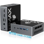 Bmax 미니 PC 인텔 트윈 레이크 N150 16GB DDR4 512GB M.2 SSD최대 3.6GHz 데스크톱 컴퓨터 마이크로 4K 타입C HDMI 트리플 스크린... 