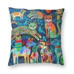 개와 고양이 광장 베개 커버 폴리 에스터 리넨 벨벳 인쇄 우편 장식 케이스 소파 좌석 쿠션 1. As Shown : 에이치에스라이프몰29호점