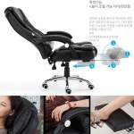 게이밍 리클라이너 의자 사무실 컴퓨터 유튜버 PC방 특별 할인 블랙 노리클라이닝 5성급 풋 베이직 : 어거무드