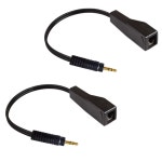 RJ45 암 커넥터 - DC3.5mm 수 2RCA 연장기 및 네트워크 케이블 포함 오디오 최대 305m 연장 : Goodluck1