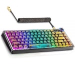 RGB 백라이트가 있는 맞춤형 코일 USB C 케이블 PC 하이 투명 바디 풀 키 핫 스왑 가능 미니 Win10/안드로이 블랙 : MOA해외마켓 11th