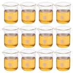 PATIKIL 비커 실험용 실험실 계량 준비 파티킬 150ml 저형 유리 12개 세트 3 붕사 눈금 인쇄 계량컵 포함 주방 액체용 : 부자고래10호점