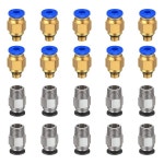 Zeelo PC4 M6 공압 피팅 푸시 투 커넥트 플러스 M10 직선 퀵 인 3D 프린터 보우든 익스트루더용 20개 세트 : 부자고래8호점