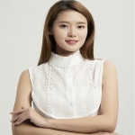 목만 있는 플리츠 페이크 화이트 넥 카라 넥케이프 여성 레이어드 블랙 : 디핑샵