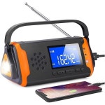 Datianu 효도 라디오 감성 휴대용 탁상용 비상 기상 AM FM NOAA 태양광 손잡이 SOS 알람 4000mAh 파워뱅크 야외 가족용 : 부자고래 7호점