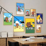 고양이 톰 과 제리 터피 스파이크 팬시 장식 수화물 노트북 스티커 굿즈 Lines Friends 다크 브라운...