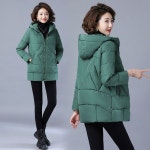 할머니 방풍 코트 캐주얼 데일리 겨울 아웃도어 빅사이즈 보온 여성 다운 패딩 하프 : 비제리론