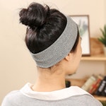 골지 터번 헤어밴드 그레이 넓은헤어밴드 디자인머리띠 : 누아브리