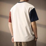 남성패션 라운드넥 반팔티 여름 트렌드 남성 레터링 고급 자수 면 티셔츠 다옴2 DL1 : 해피-다올T