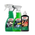 소낙스 실내 세차 3종 세트 실내클리너 유리세정제 가죽보호제 깨끗한 자동차 유지 관리 용품 : DAEWONAR