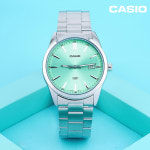 카시오 터콰이즈 블루 아쿠아 그린 MTP-VD03D 빈티지 남성 야광 메탈 손목시계 : 스타일링크