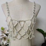 조끼 캐미솔 탑 레이어드 그물 진주 뷔스티에 민소매 란제리 심플한 통기성 : 해외샵1번