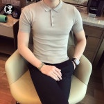 반팔티셔츠 쿨 베이직 카라티 기본 머슬핏 남성 빅사이즈 솔리드 카라 니트 : 프레즈스튜디오마켓