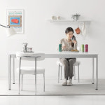 e스마트 피크 4인용 6인용 라운드모서리 식탁 1400x800 : e스마트