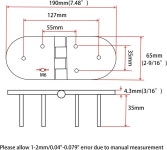 NRC&XRC 316 스테인리스 도어경첩 보트용 해양용 캐빈 도어 : 더봄13