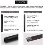 GeilSpace 블랙 메탈 파이프 1/2인치 24인치 DIY 인더스트리얼 인테리어 : 더봄18