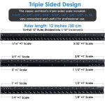 소라코 건축용 삼각자 12인치 1/16인치 눈금 내구성강화 블랙 : 더봄14