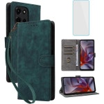 모토로라 Moto G 5G 2025 지갑형 휴대폰 케이스스크린 프로텍터 포함 RFID 차단 가죽 플립 카드 홀더 킥스탠드 여성 남성 케이스 G2025... 