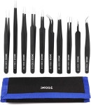 XOOL 정밀 핀셋 세트 ESD 방진 스테인리스 10종 키트 XL-A1018 전자 보석 공작 : 더봄10