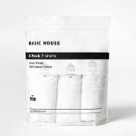 베이직하우스 고밀도 3팩 면 20수 무지 반팔티 : BASIC HOUSE