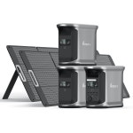 휴대용 발전소 안데스 1500 2추가 배터리 및 400W 태양광 패널 키트 4386Wh 용량 LiFePo4 배터리 2400W피크 3600W 태양광 발전기로 가정용... 