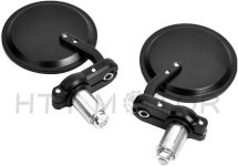 HTTMT 모터사이클 바엔드 라운드 미러 1인치 경량 블랙 USMT079-1-BK : 더봄19