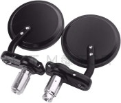 HTTMT 모터사이클 바엔드 라운드 미러 1인치 경량 블랙 USMT079-1-BK : 더봄19